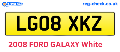 LG08XKZ are the vehicle registration plates.