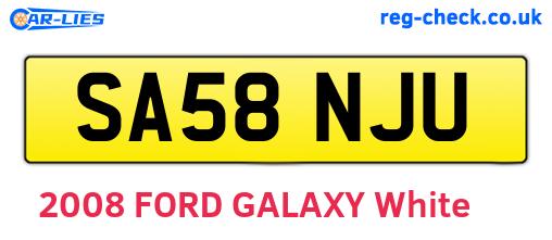 SA58NJU are the vehicle registration plates.