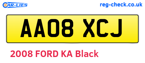 AA08XCJ are the vehicle registration plates.