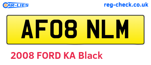 AF08NLM are the vehicle registration plates.
