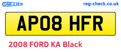 AP08HFR are the vehicle registration plates.