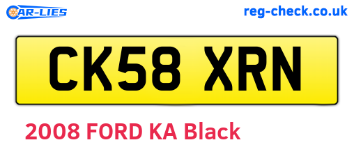 CK58XRN are the vehicle registration plates.