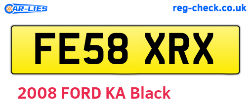 FE58XRX are the vehicle registration plates.