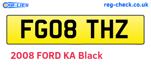 FG08THZ are the vehicle registration plates.