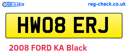 HW08ERJ are the vehicle registration plates.