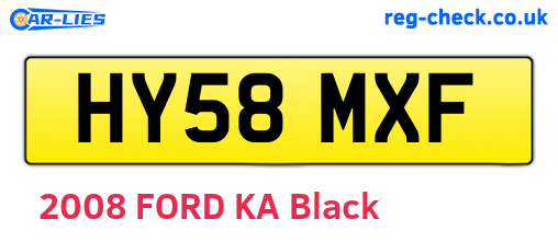 HY58MXF are the vehicle registration plates.