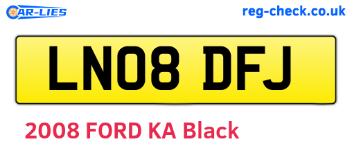 LN08DFJ are the vehicle registration plates.