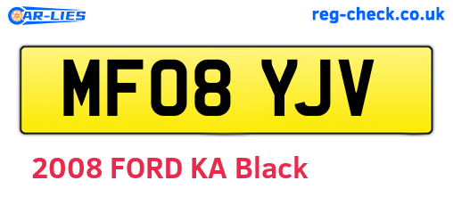 MF08YJV are the vehicle registration plates.