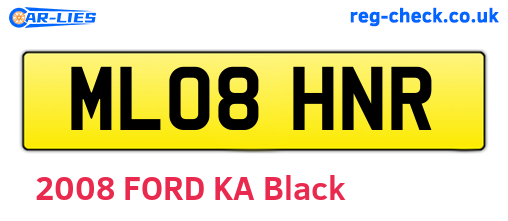 ML08HNR are the vehicle registration plates.