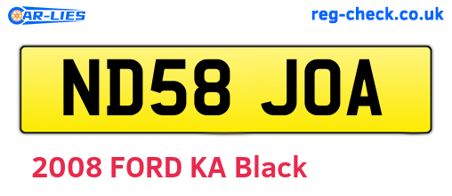 ND58JOA are the vehicle registration plates.