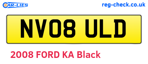 NV08ULD are the vehicle registration plates.