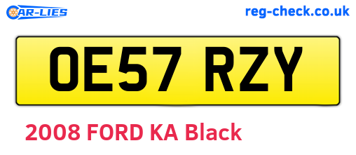 OE57RZY are the vehicle registration plates.