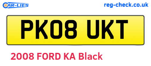 PK08UKT are the vehicle registration plates.