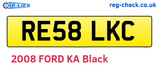 RE58LKC are the vehicle registration plates.