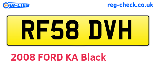 RF58DVH are the vehicle registration plates.