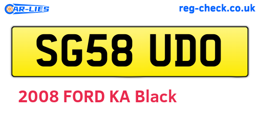 SG58UDO are the vehicle registration plates.