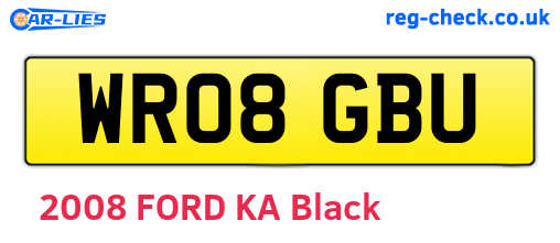 WR08GBU are the vehicle registration plates.