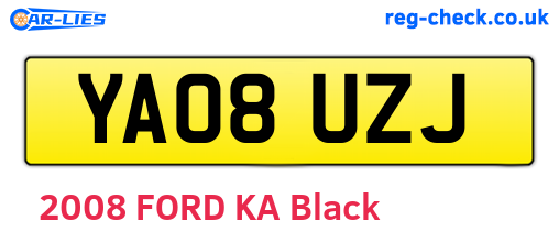 YA08UZJ are the vehicle registration plates.