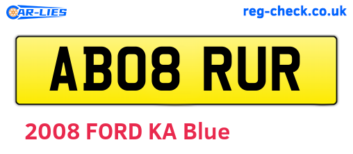 AB08RUR are the vehicle registration plates.