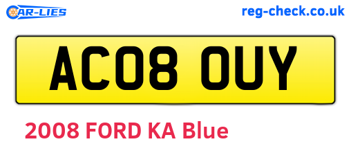 AC08OUY are the vehicle registration plates.