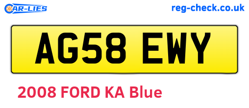 AG58EWY are the vehicle registration plates.