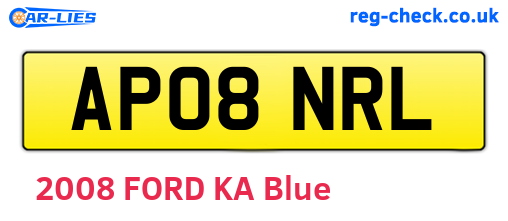 AP08NRL are the vehicle registration plates.
