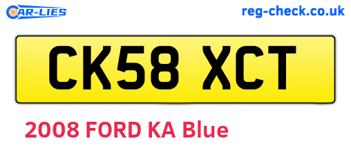 CK58XCT are the vehicle registration plates.