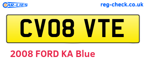 CV08VTE are the vehicle registration plates.