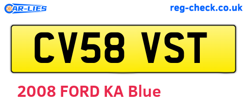 CV58VST are the vehicle registration plates.