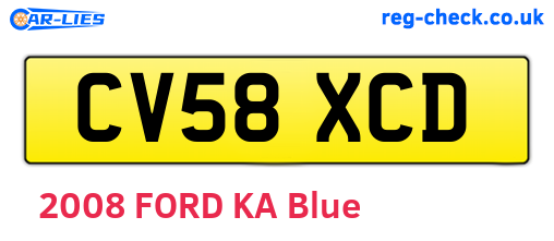 CV58XCD are the vehicle registration plates.