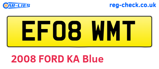 EF08WMT are the vehicle registration plates.