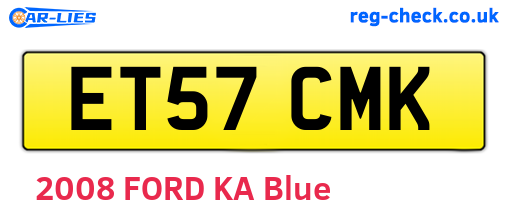 ET57CMK are the vehicle registration plates.