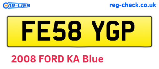 FE58YGP are the vehicle registration plates.