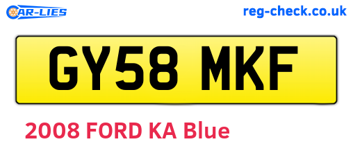 GY58MKF are the vehicle registration plates.