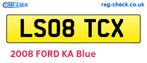 LS08TCX are the vehicle registration plates.