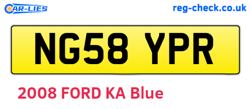 NG58YPR are the vehicle registration plates.