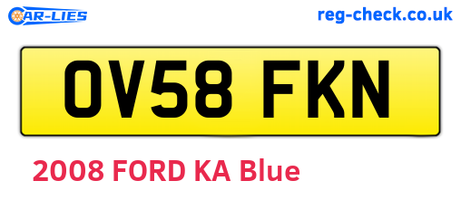 OV58FKN are the vehicle registration plates.