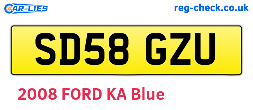 SD58GZU are the vehicle registration plates.