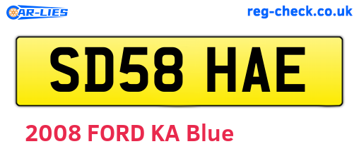 SD58HAE are the vehicle registration plates.