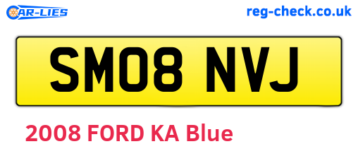 SM08NVJ are the vehicle registration plates.