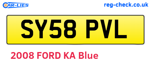 SY58PVL are the vehicle registration plates.