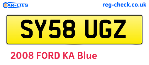 SY58UGZ are the vehicle registration plates.