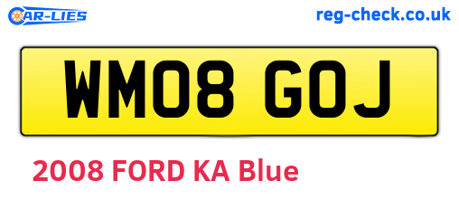 WM08GOJ are the vehicle registration plates.