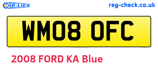 WM08OFC are the vehicle registration plates.