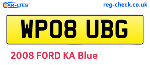 WP08UBG are the vehicle registration plates.