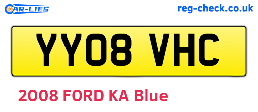 YY08VHC are the vehicle registration plates.