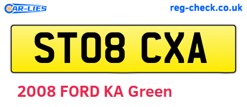 ST08CXA are the vehicle registration plates.