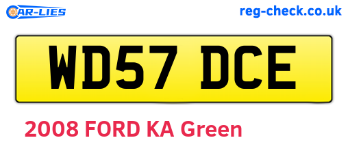 WD57DCE are the vehicle registration plates.