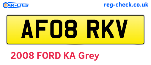 AF08RKV are the vehicle registration plates.