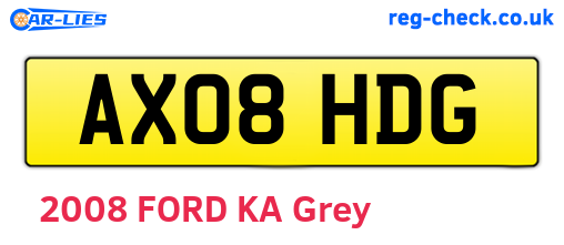 AX08HDG are the vehicle registration plates.